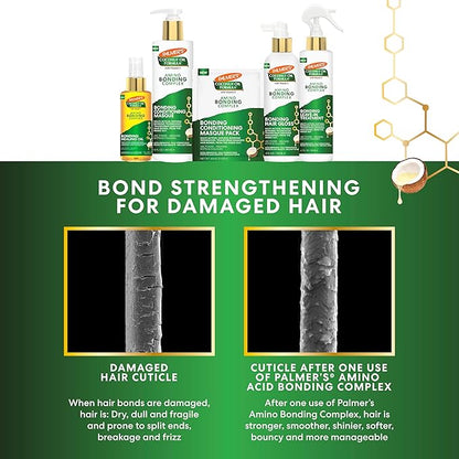 Palmer's Amino Bonding Complex Hair Mask, Intense Conditioning Masque Pack with Coconut Oil & Vitamin E, Heat Protectant, Anti Frizz, Adds Shine, Protects Hair Growth, All Hair Types, 2.1 oz packette