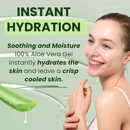 VENAMINE korean Moisture Bundle Korean Aloe Vera Gel with Pure Hyaluronic Acid with Vitamin B5 Serum bundle