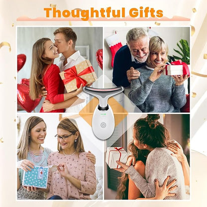 Portable Neck and Face Massager, Multifunctional Facial Massage Tool, 7 Color Led Face Neck Massager for Skin Care Routine at Home, Easy to Use