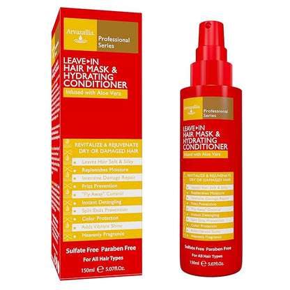 Arvazallia Leave-in Hair Mask and Hydrating Conditioner Spray for Dry or Damaged Hair - Professional Grade Leave-in Conditioner and Moisturizer