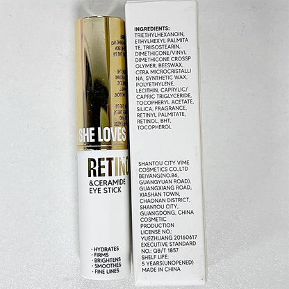 Retinol Eye Stick, Eye Cream for Dark Circles and Puffiness, Hydration and Brightening Eye Balm, Under Eye Cream Anti Aging Visible Results in 3-4 Weeks Reduces Fine Lines Bags