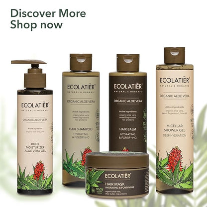 Aloe Vera Hair Mask with Organic Aloe Vera for Hair – Hydrating & Fortifying, 96.9% Natural, Vegan, Deep Treatment for Damaged, Dry & Curly Hair, Shea Butter & Rice Proteins, 8.5 Fl Oz