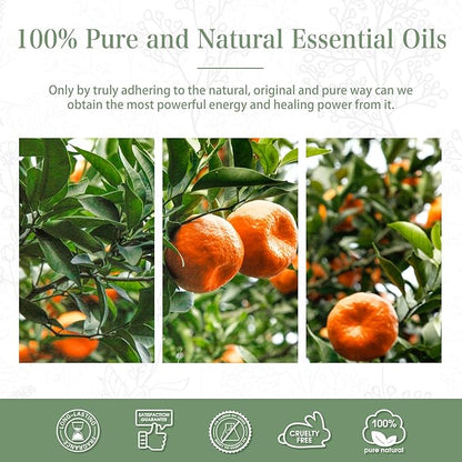 Tangerine 1.01fl.oz Essential Oil, PHATOIL Pure Aromatherapy Oils for Diffuser, Humidifier, Perfect for DIY Soap, Candle, Bath Bombs Making(30ml)