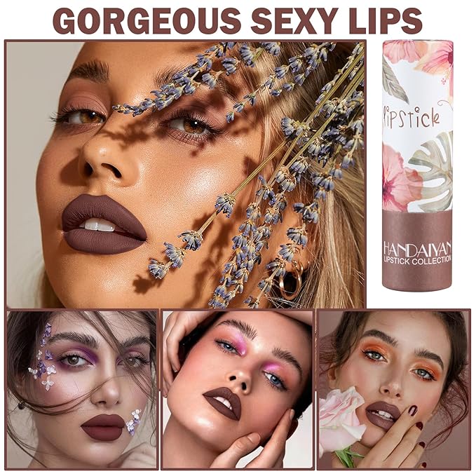 Matte Nude Lipstick, Nude Paper Tube Lipsticks Lip Long