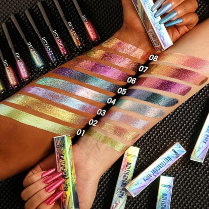 Chameleon Liquid Lipstick Purple Brown Green Color,Shimmer Metallic Colourful Lip Gloss for Women Girls Lips Makeup Gift,Hydrating Waterproof and Long Lasting Lip Stick Shiny,Talc-Free,#6