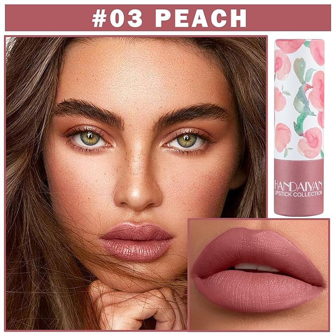Matte Nude Lipstick, Nude Paper Tube Lipsticks Lip Long