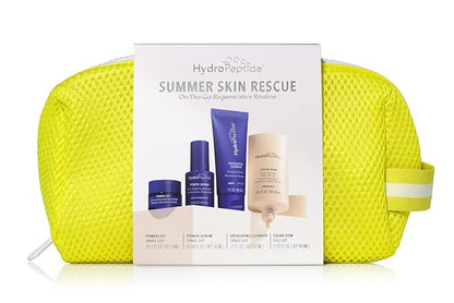 HydroPeptide Summer Skin on-the-Go Regenerative Routine & Travel Size Kit: Power Lift, Power Serum, Exfoliating Cleanser & Solar Dew Mineral Melt SPF30