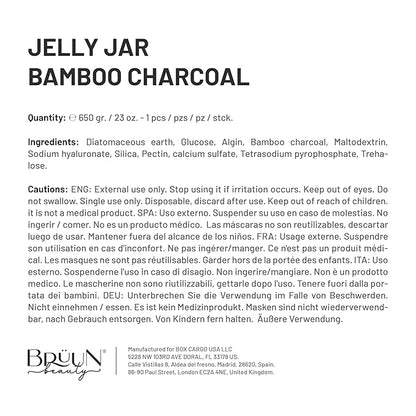 BRÜUN Jelly Mask Jar Bamboo Charcoal Peel-Off Face Care Rubber Mask | 23 fl oz Skin Care Moisturizing Gel Mask Jar Spa Set