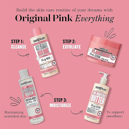 Soap & Glory Original Pink The Scrub Of Your Life Exfoliating Body Scrub - Smoothing & Buffing Vegan Scrub - Rose & Bergamot Body Polish with Shea Butter & Vitamin E (200ml)
