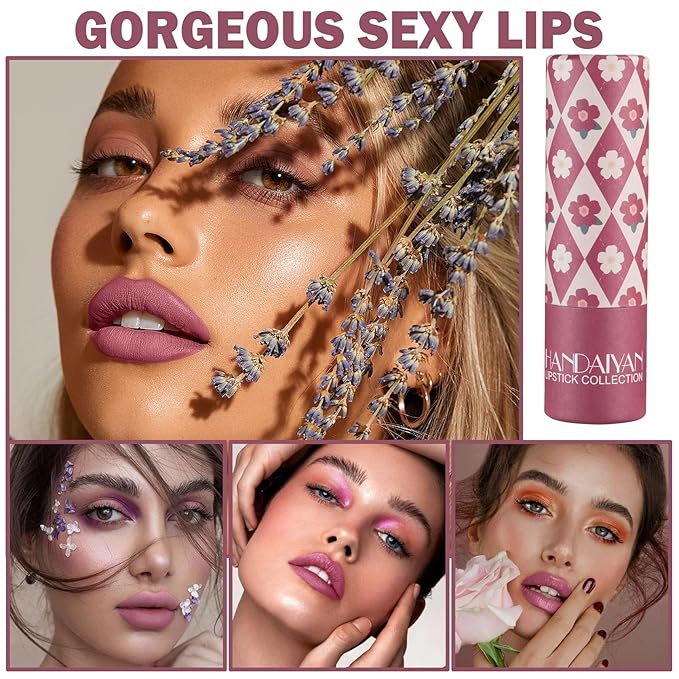 Matte Nude Lipstick, Nude Paper Tube Lipsticks Lip Long