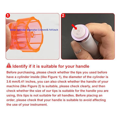 Plastic Cap Beaty Machine Spare Parts Hydro Dermabrasion Water Peeling Tips 8pcs Per Set For Elitzia ETNS900 ETAF131T (Orange)