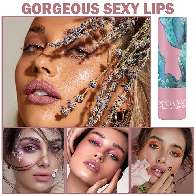 Matte Nude Lipstick, Nude Paper Tube Lipsticks Lip Long
