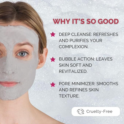 Elizabeth Mott Carbonated Bubble Detox Clay Mask – Korean Skincare for Deep Pore Cleansing, Acne, Blackheads & Oil Control – Charcoal Face Mask for Breakouts & Smooth Skin – Cruelty-Free, 3.53 oz