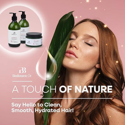 Bio Botanic Oil Range – Hair Mask for Straightened Hair with Plant Keratin & Organic Argan Oil, SLS-Free Deep Hydration & Repair, Salt-Free Formula for Long-Lasting Smoothness