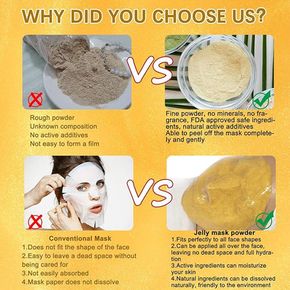 Jelly Mask for Facials Professional - Upgrade 24K Gold & Collagen Peel Off Face Masks Skincare for Hydrating Moisturize Firming Anti-Aging, Jelly Facial Mask for Spa Day(17.6oz/Jar)