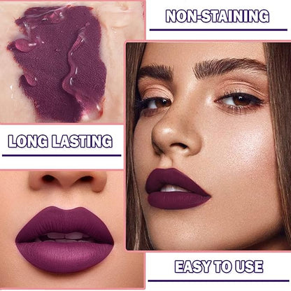 2PCS Matte Lip Liner and Lipstick Makeup Set, Gloss