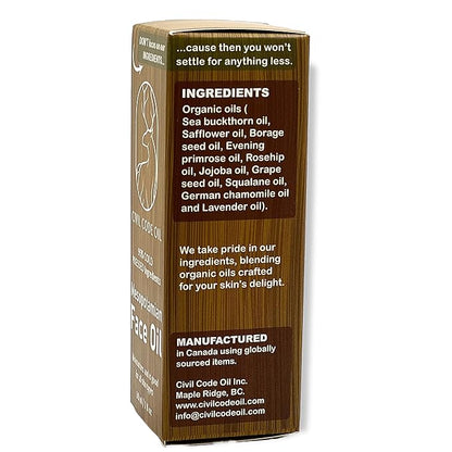 Mesopotamian Face oil for women, Cold-Pressed, Organic Anti Aging Facial Oil, Sea Buckthorn, Safflower, Borage Seed, Rosehip, Jojoba Oil, Squalane, Lavender Oil… 1oz.