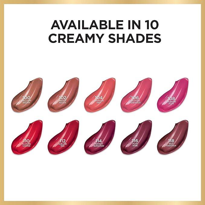L’Oréal Paris Age Perfect Luminous Hydrating Lipstick + Nourishing Serum, Brilliant Brown, 0.13 oz.