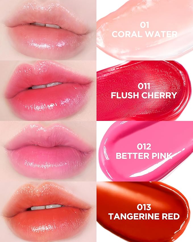 TOCOBO Glass Tinted Lip Balm 013 Tangerine Red 0.67 oz /19g | Glow Moisturizing Vegan Lip Balm & Vivid Tinted Transparent Color