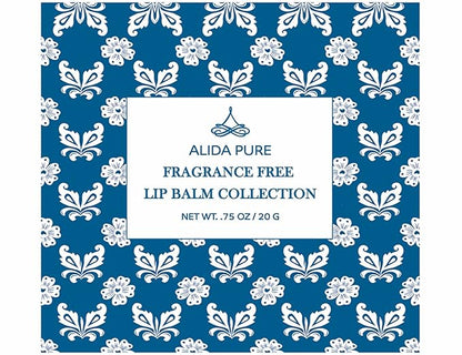 Fragrance Free Lip Balm, Vegan Lip Balm Set, Unscented, No Flavor, Beeswax Free, Organic Jojoba Oil, Avocado Oil, Vitamin E, Natural Moisturizer for Dry, Chapped, or Cracked Lips 5 Tube Set