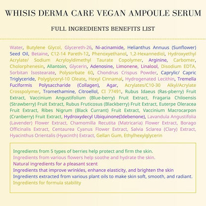 Vegan Collagen Serum for Women, Ampoule Serum with Mushroom Collagen & Idebenone, Face Serum for Anti Aging, Anti-Wrinkle, Glass Skin, Night Serum, Korean Skin Care, Suitable All Skin Types