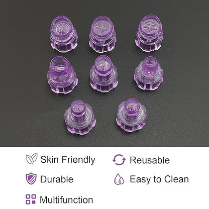 Elitzia Plastic Dermabrasion Microderma Heads Facial Aqua Peel Tips Water Peeling Caps Facial Care Skin Cleaning Tool Beauty Machine Replacement Spare Parts 8pcs Per Set （Lilac）