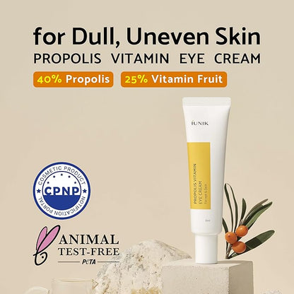 iUNIK Tea Tree Relief Facial Serum & Propolis Vitamin C Face and Eye Cream Non-sticky Non-greasy Acne Redness Irritation Dullness Dark Spots Care Oily Sensitive Skin Vegan Korean Skincare