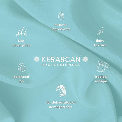 KERARGAN - Moisturizing Coconut Oil Hair Mask - Intensive Treatment for Dry and Damaged Hair - Deep Hydration - Free of sulfates, GMOs, and mineral oils - 16.9 Fl oz