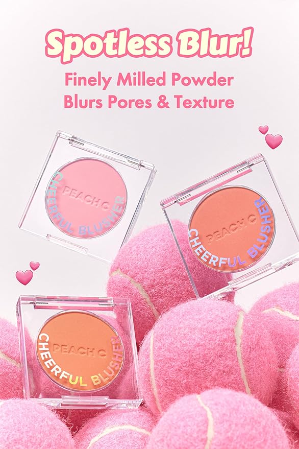 Cheerful Blusher | Pure Pink Blush for Cheeks (01 Lycheeful) 14 Oz