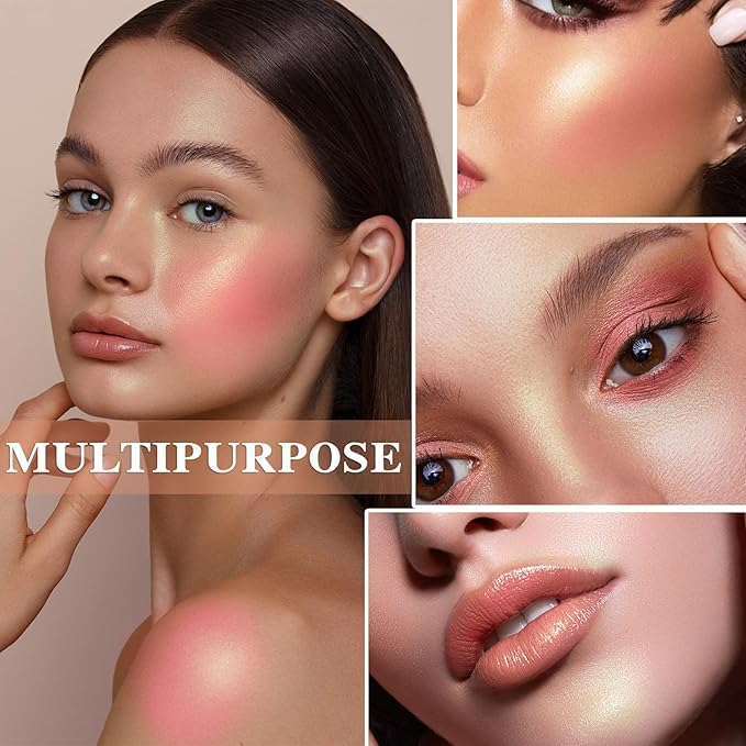 Cream Blush Stick with Brush,Waterproof Multi Cream Blush Skin Q3