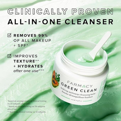 Farmacy Cleansing Balm Skin Care Set - Tea Harvest Travel Size Makeup Remover - Limited Edition Skincare Set Includes Warm Vanilla Chai, Wild Raspberry Tea + Chamomile Rose Latte (3 Count)
