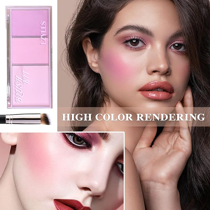 Cream Blush Stick with Brush,Waterproof Multi Cream Blush Skin M1
