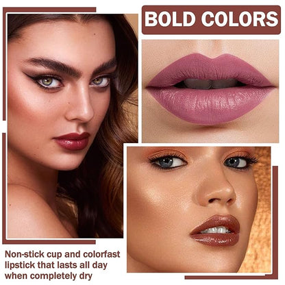 3 in 1 Brown Lip Gloss and Lip Gloss