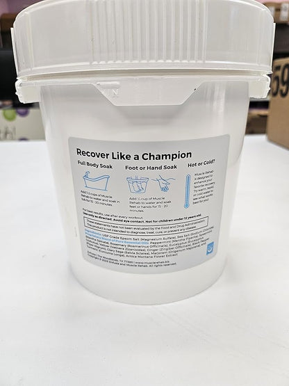 Bath Muscle Recovery Epsom Soak 6lb Bulk Pail-Arnica Bath Soak for Muscle Pain Aches and Joint Stiffness, Sleep Better, Magnesium Bath Soakwith Turmeric for Feet and Hands Too