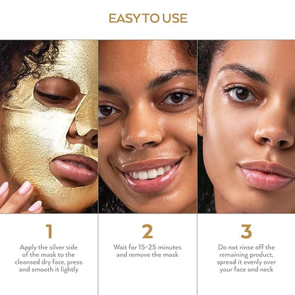 Korean Collagen Face Mask 15 PACK - 24K Gold Face Mask Skin Care - Premium Alternative to Korean Sheet Masks - Deep Collagen Mask For Face, Skin - Hydrating Face Masks Skincare Set