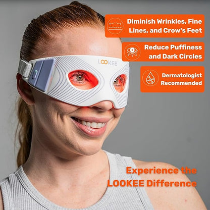 LOOKEE ReviveGlow Pro LED Eye Rejuvenator Red Light Therapy for Eyes - Anti-Aging, Fine Lines & Wrinkle Reduction, Mood & Sleep Improvement