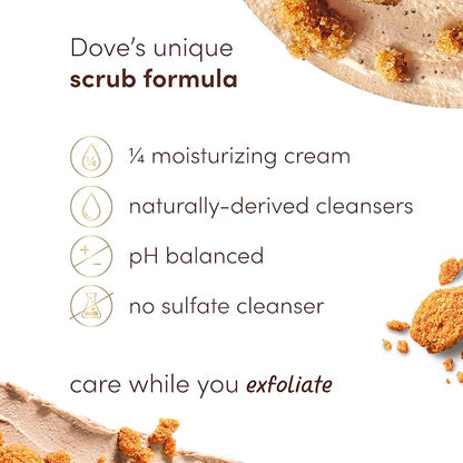 Dove Brown Sugar and Coconut Body Scrub Exfoliates and Deeply Nourishes for Smooth, Radiant Skin 15oz