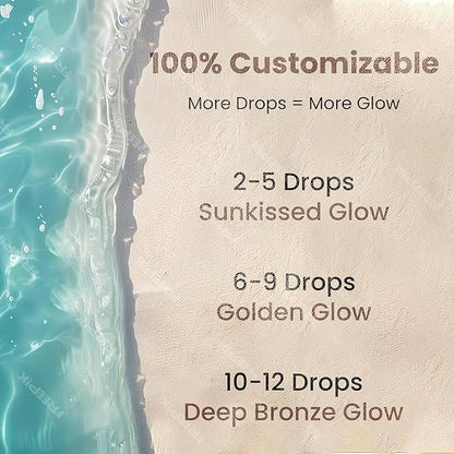 Team Tan Self Tanning Drops - Fully Customizable Body and Face Tanning Drops, Active Skincare Ingredients Enriched Self Tanner Kit for Fake Tan, No Streaks or Nasty Smell (Dark)
