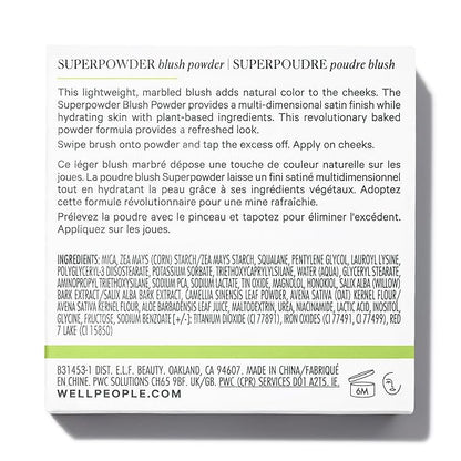 Well People Superpowder Blush Powder, Hydrating Powder Blush Wild Fig