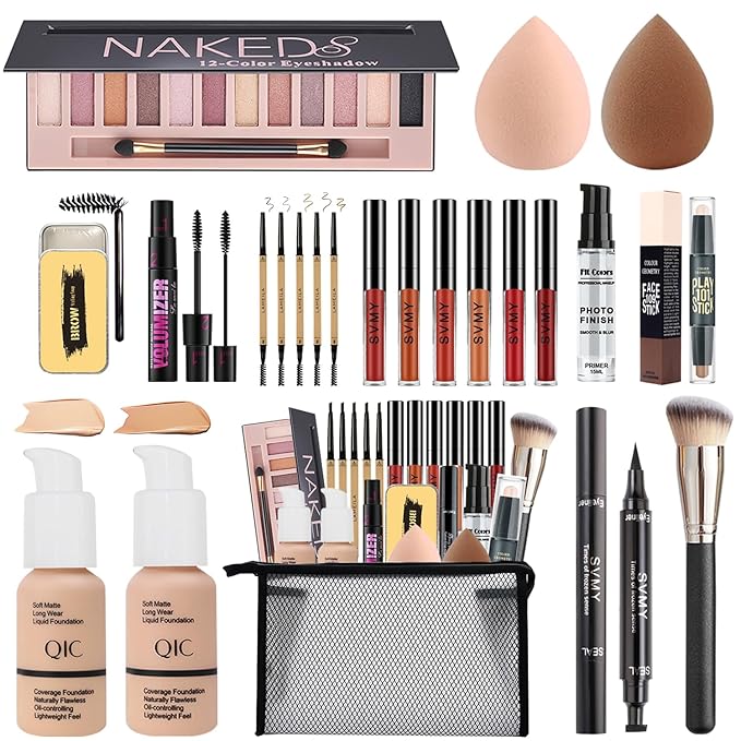All in One Makeup Kit,Includes Naked Eyeshadow Palette,Liquid