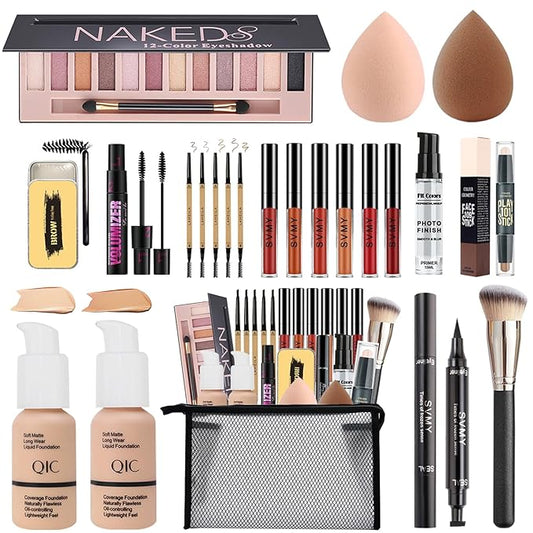 All in One Makeup Kit,Includes Naked Eyeshadow Palette,Liquid