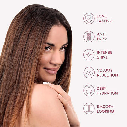 Ravenna Cirugia Capillar Kit - Shampoo + Hair Surgery System (1 Kg/35.2 fl oz) Formaldehyde-Free + Hair Mask for Damaged Hair (1,5 Kg/52.9 fl oz) - Straightening & Moisture for All Hair Types (3 Pack)