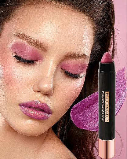 Metallic Diamond Glitter Matte Lipstick Crayon Pencil, Long Lasting Non-Stick Red Shiny Creamy Lip Gloss Lip Liner Pen, Sparkling High Pigment Waterproof Eyeshadow, Shimmer Lip Blam Stain Makeup – 08#
