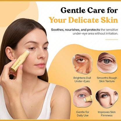 BellaBLISS Vitamin C Eye Balm Stick – Lightweight Under Eye Cream for Puffiness, Dark Circles & Wrinkles – Made in Korea – 0.35 oz / 10 g – Pack of 1