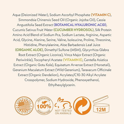 Eve Hansen Vitamin C Eye Gel - Under Eye Cream for Dark Circles and Puffiness - Anti-Aging Eye Repair Cream with Hyaluronic Acid - Under Eye Treatment for All Skin Types - Eye Brightening Cream - 1 oz