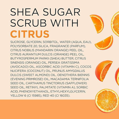 Dr Teal's Shea Sugar Body Scrub, Citrus with Essential Oils & Vitamin C, 19 oz (Pack of 3)