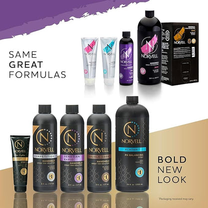 Norvell Spray Tan Solution, Cosmo, Blend of Warm Brown & Cool Violet-Brown Undertones, 128 fl. oz. - Long-Lasting, Handheld Self-Tanning Spray with Tomato Seed Extract, Aloe Leaf