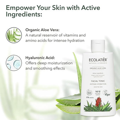Facial Foam Cleanser, Tonic & Serum Bundle - Organic Aloe Vera & Argana - Hydrating, Nourishing, & Anti-Aging Skincare Set for All Skin Types, Vegan & Natural