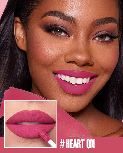 3Pc Matte Liquid Lipsticks, Pink Dark Red Brown Long
