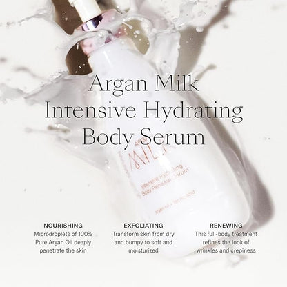 Josie Maran Argan Milk Body Care Gift Set - Intense Hydration Body Serum + Night Cream with a Lightweight Texture - Fast-Absorbing Skin & Body Care Set with Pure Argan Oil (2 Count)
